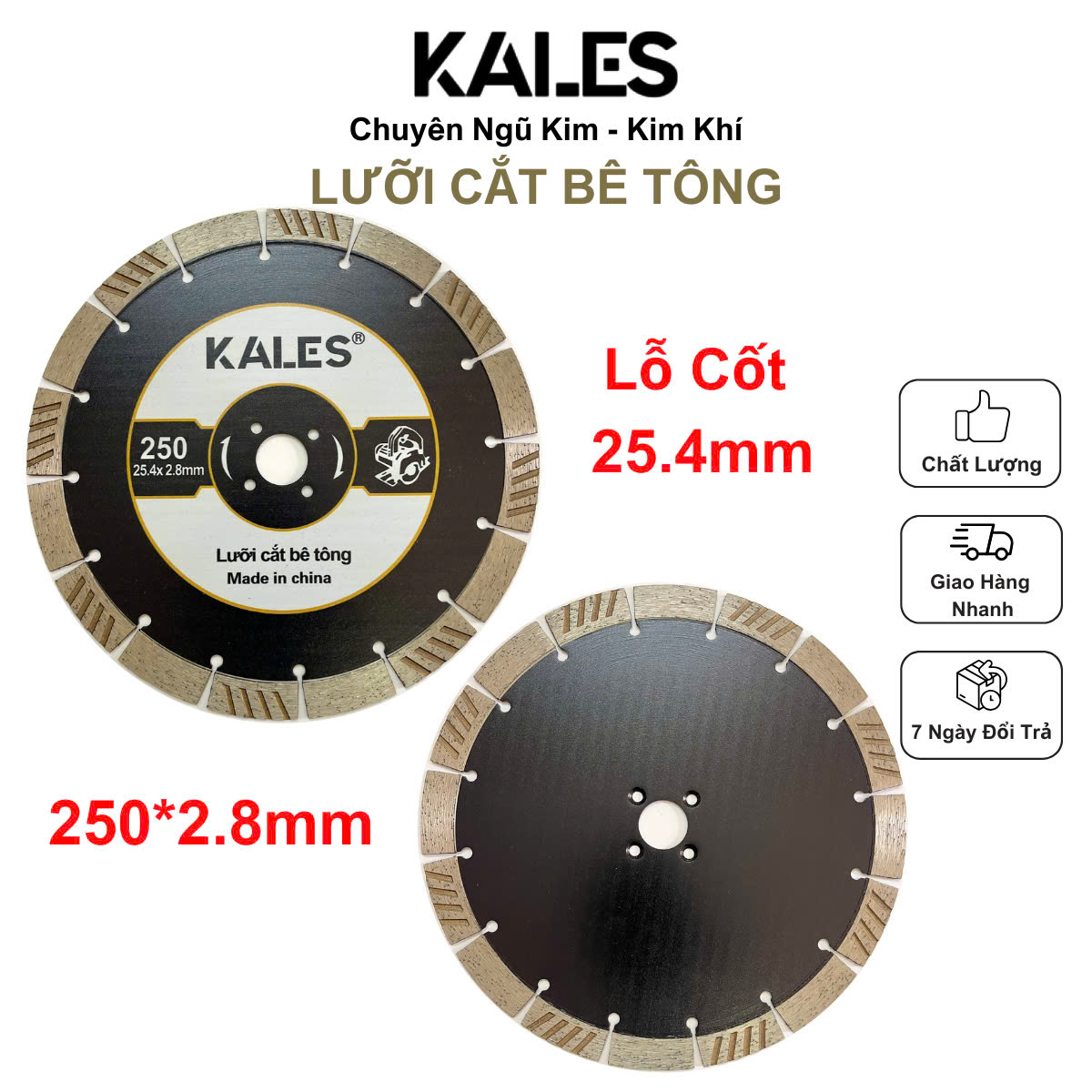 Lưỡi Chuyên Cắt Bê Tông 250*25.4*2.8mm | Kales