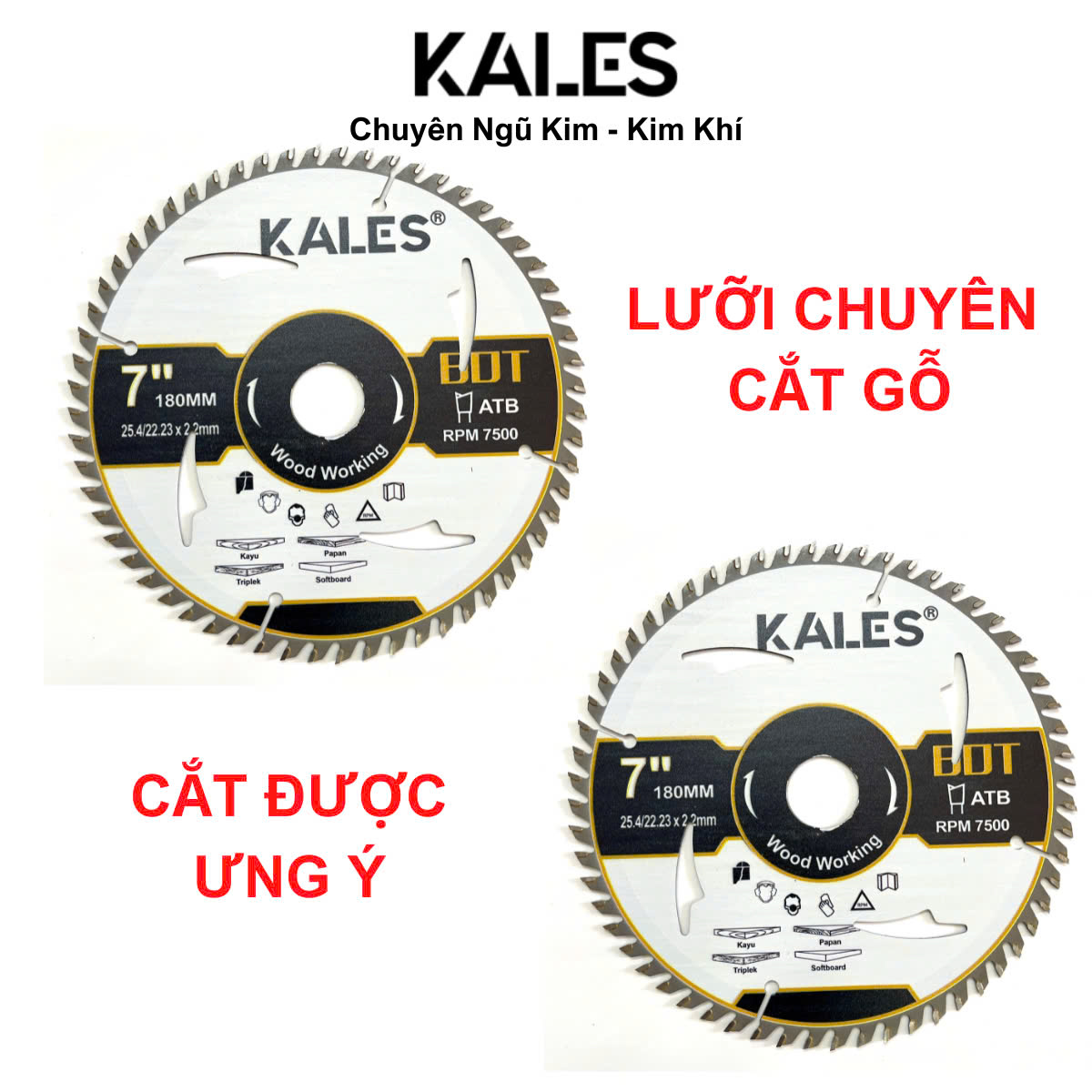 Lưỡi Chuyên Cắt Gỗ Cứng Chắc 60T - 180*2.2mm | KALES