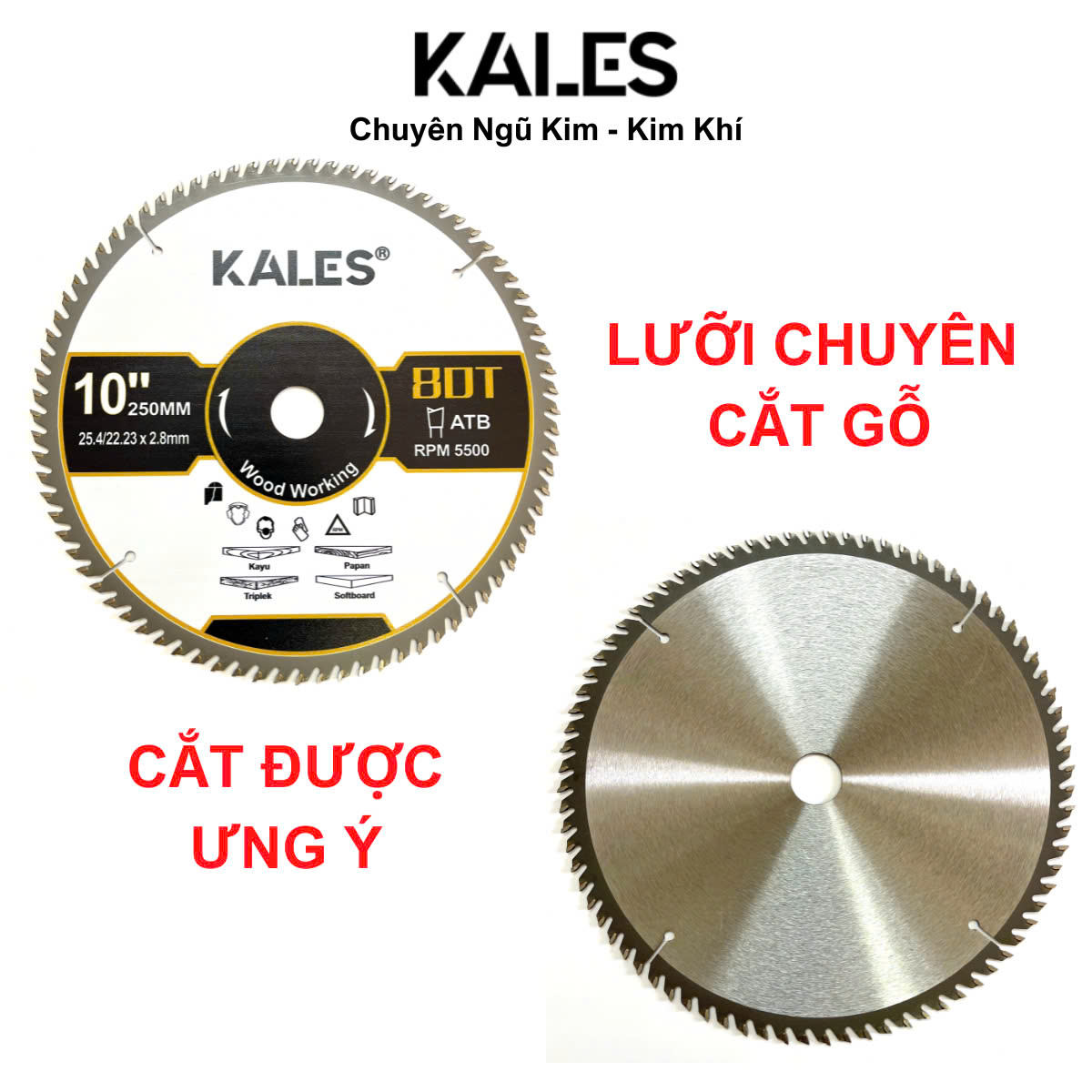 Lưỡi Chuyên Cắt Gỗ Cứng Chắc 80T - 250*2.8mm | KALES