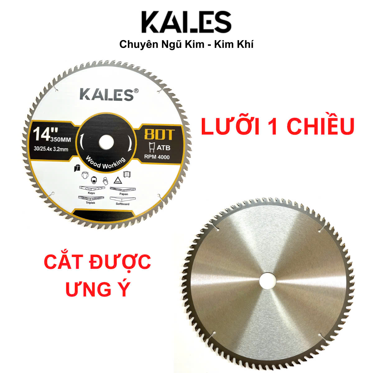 Lưỡi Chuyên Cắt Gỗ Cứng Chắc 80T - 350*3.2mm | KALES