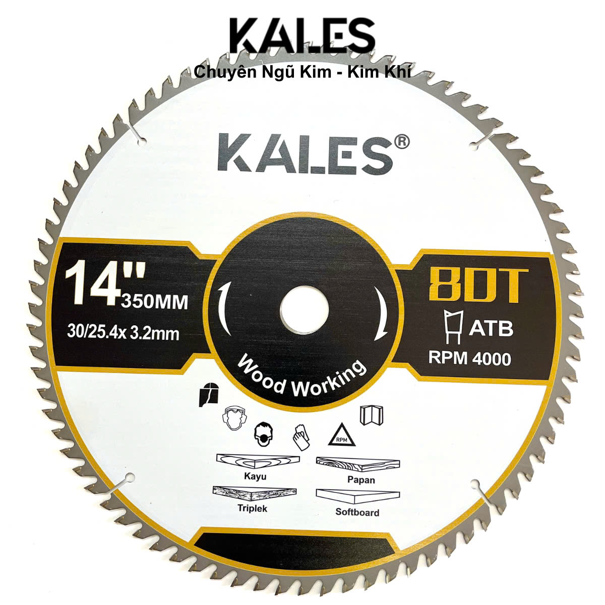 Lưỡi Chuyên Cắt Gỗ Cứng Chắc 80T - 350*3.2mm | KALES