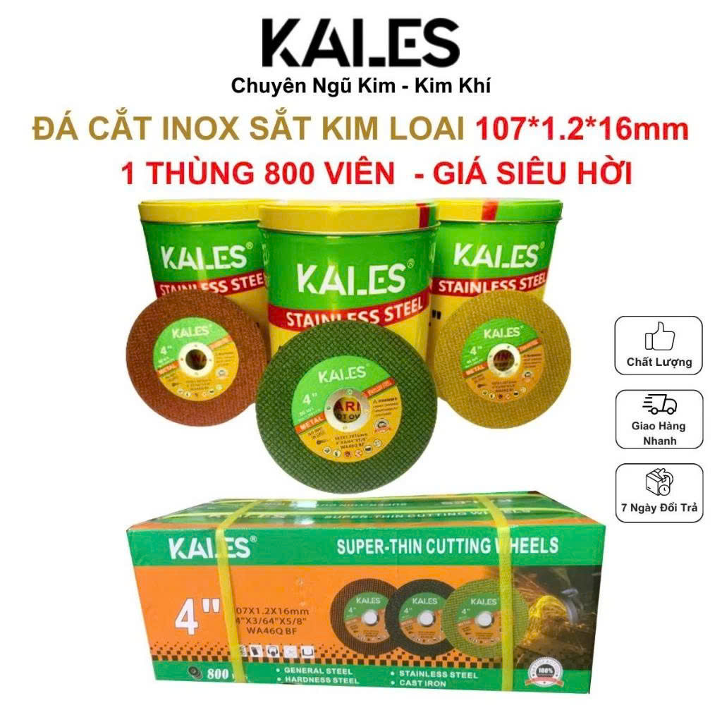 1 Thùng 800 Viên Đá Cắt 107mm Xanh Đỏ Vàng Cắt Inox Sắt Kim Loại | KALES