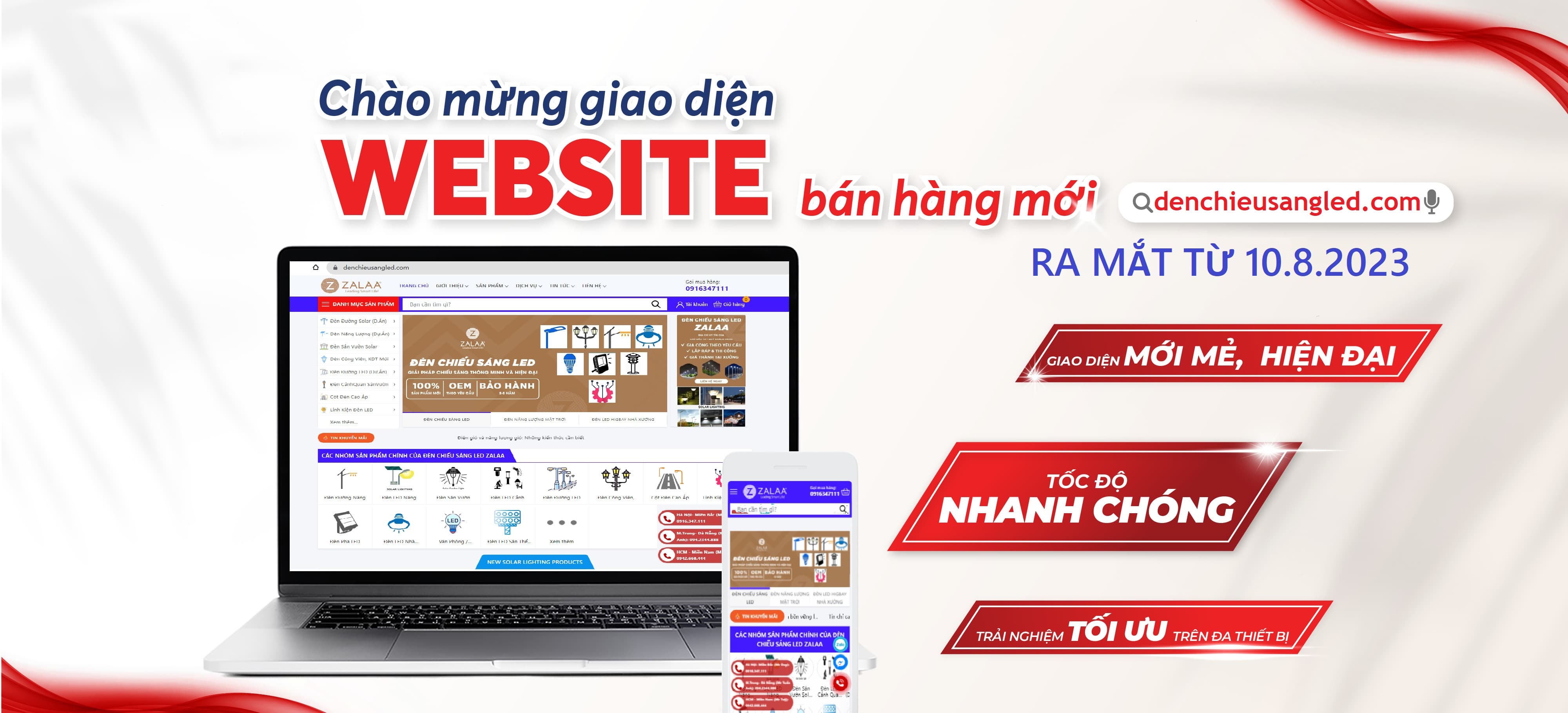 Chào mừng Website Đèn Chiếu Sáng LED Mới của ZALAA Lighting