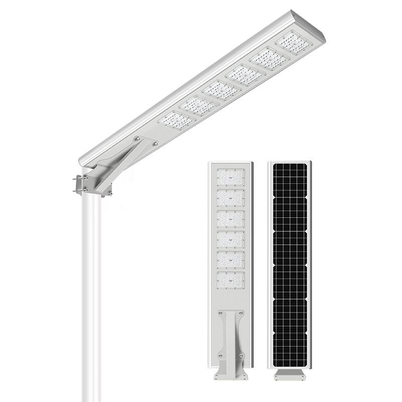 Create a high-quality square (1:1) product photo of ZALAA ZL-QBD-Smart06-WZH Solar Street Light, using the uploaded original photo as base. Style: ZALAA Smart Lighting Solutions branding, modern lighting, professional clean white background, white border