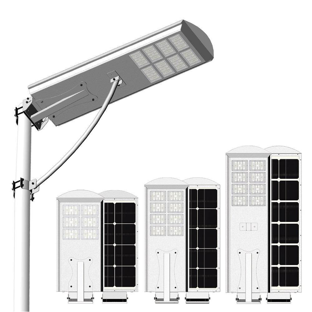 Create a high-quality square (1:1) product photo of ZALAA ZL-BJ08P Smart Solar Street Light, using the uploaded original photo as base. Style: ZALAA Smart Lighting Solutions branding, modern lighting, professional clean white background, white border