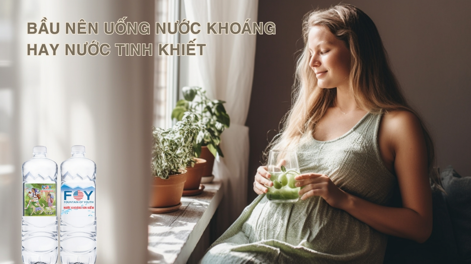 Bầu nên uống nước khoáng hay nước tinh khiết