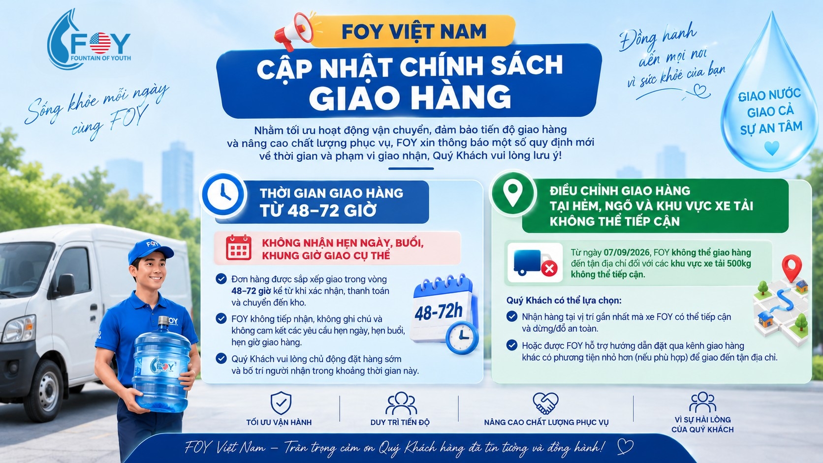 📢 FOY VIỆT NAM CẬP NHẬT CHÍNH SÁCH GIAO HÀNG