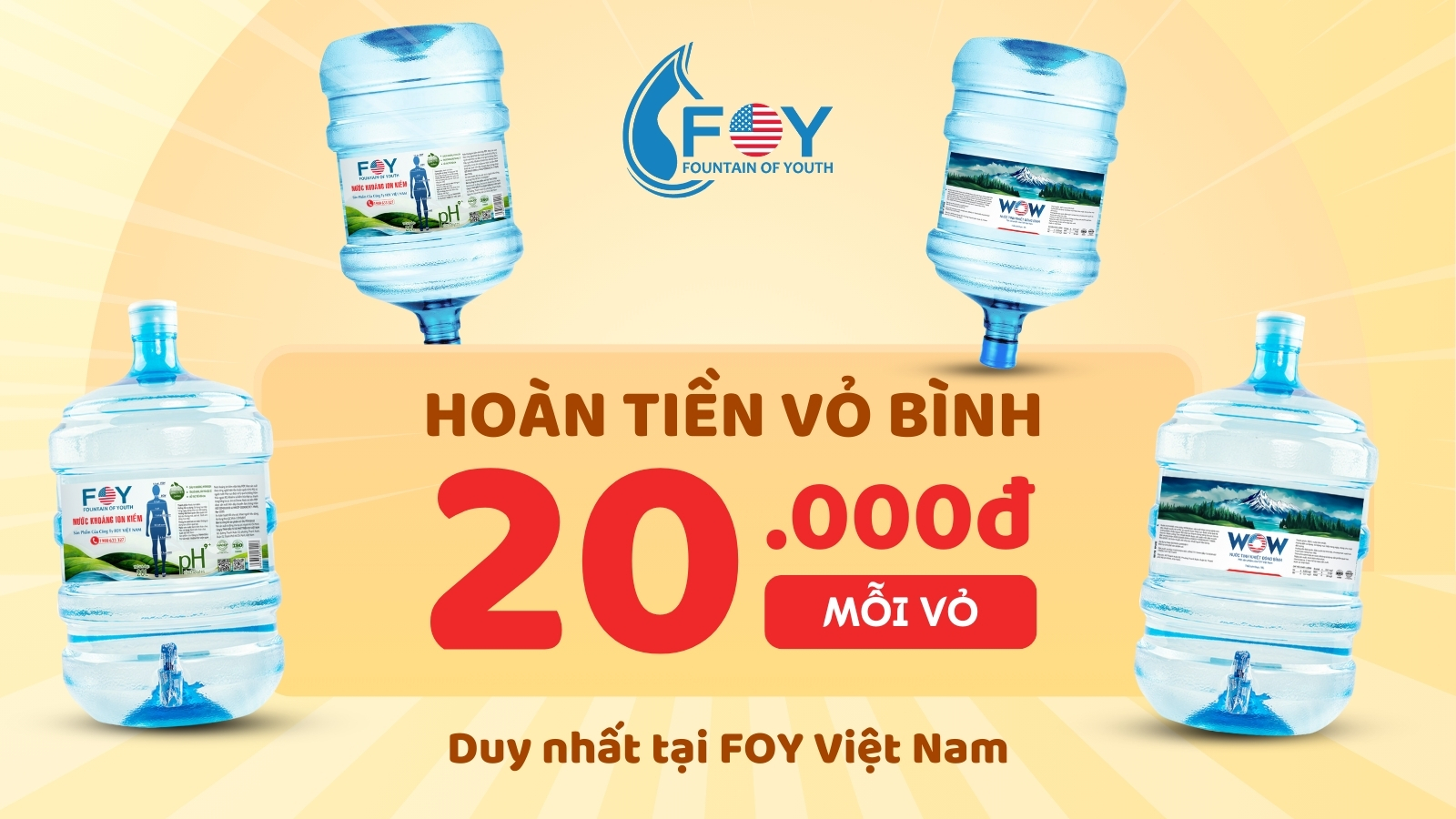 Chính sách hoàn vỏ bình nước 19L