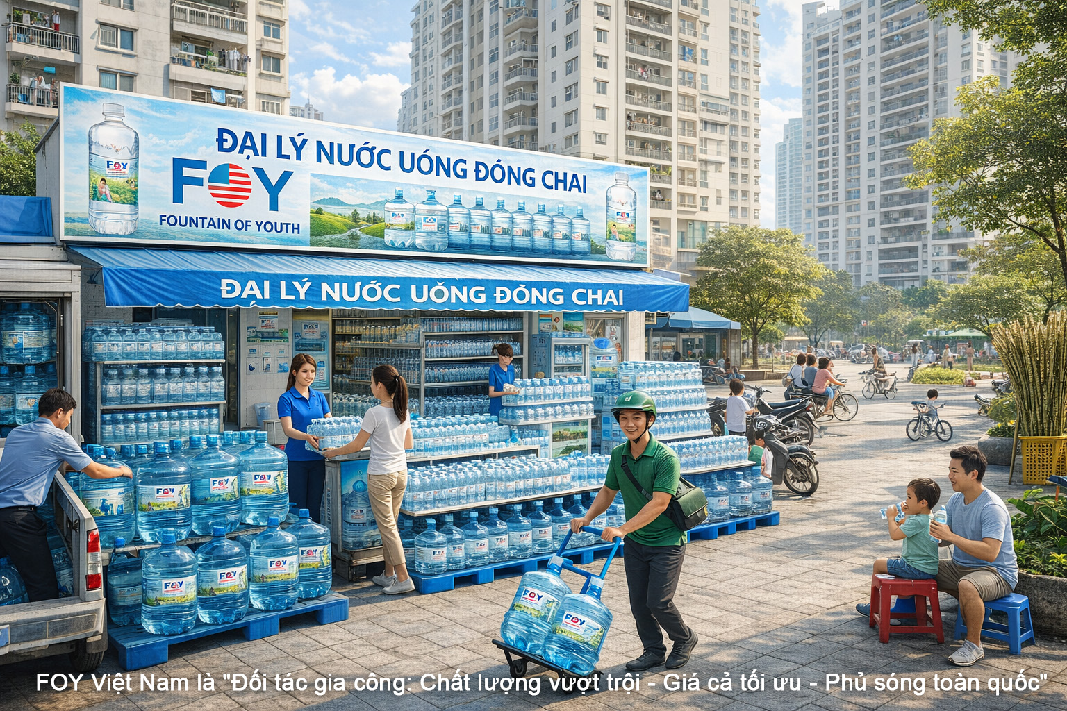 Làm sao để bán nước FOY hiệu quả tại khu dân cư hoặc chung cư