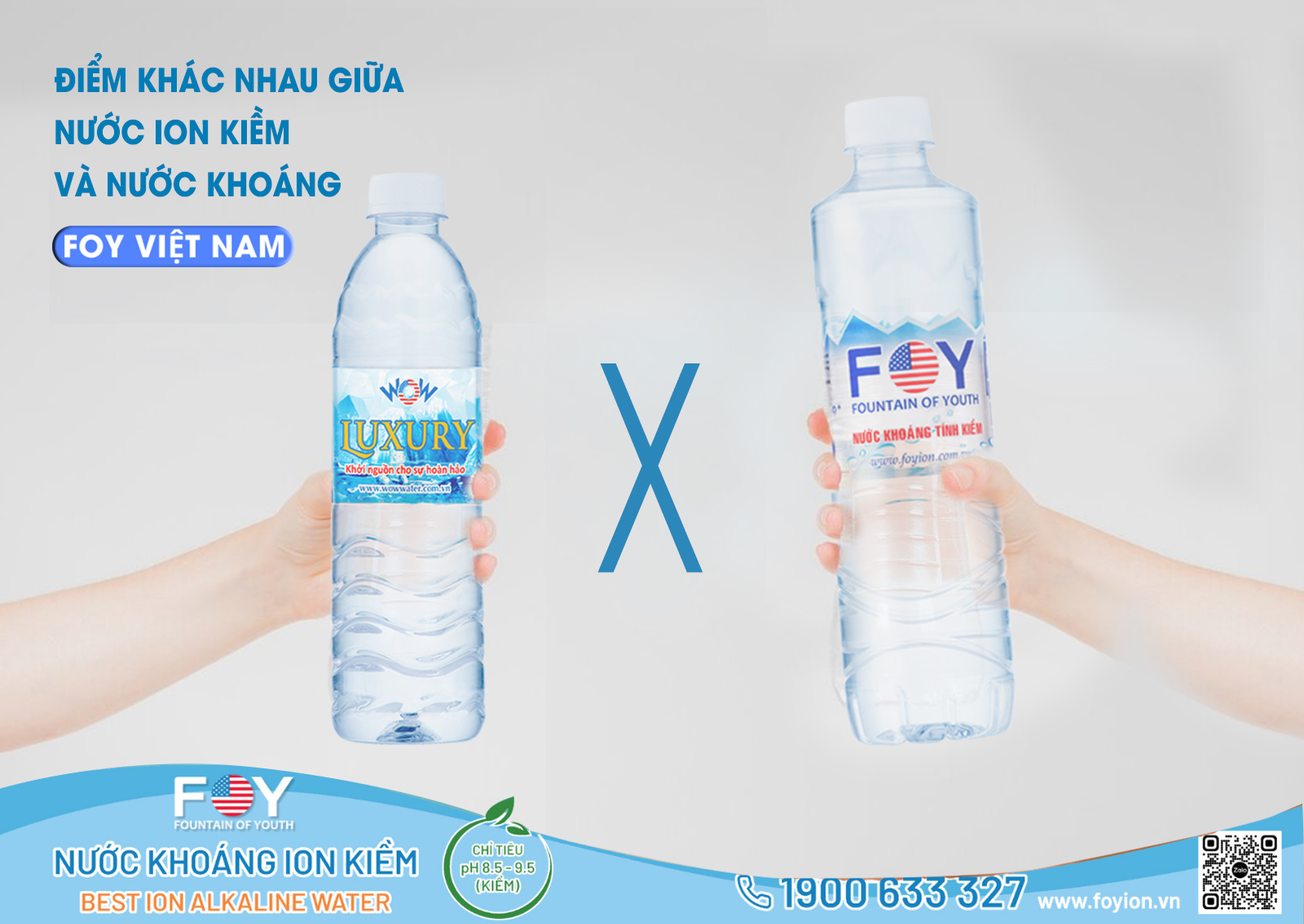 Điểm khác nhau giữa nước ion kiềm FOY và nước khoáng