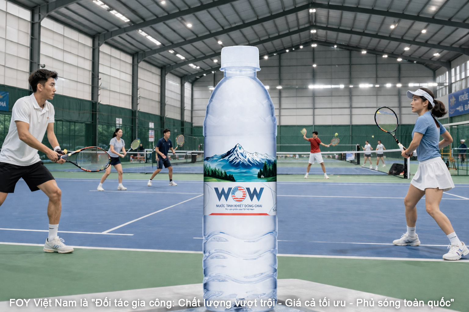 Gia Công Nước Đóng Chai Cho Sân Tennis – Giải Pháp Xây Dựng Hình Ảnh Chuyên Nghiệp & Tăng Doanh Thu Hiệu Quả