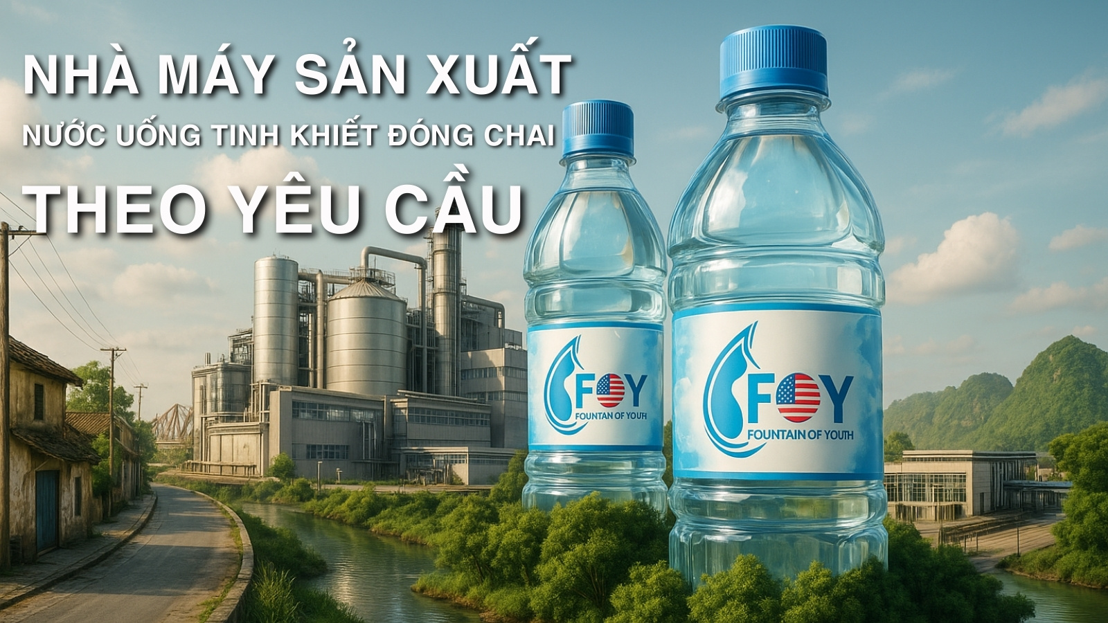 Nhà máy sản xuất nước uống tinh khiết đóng chai theo yêu cầu