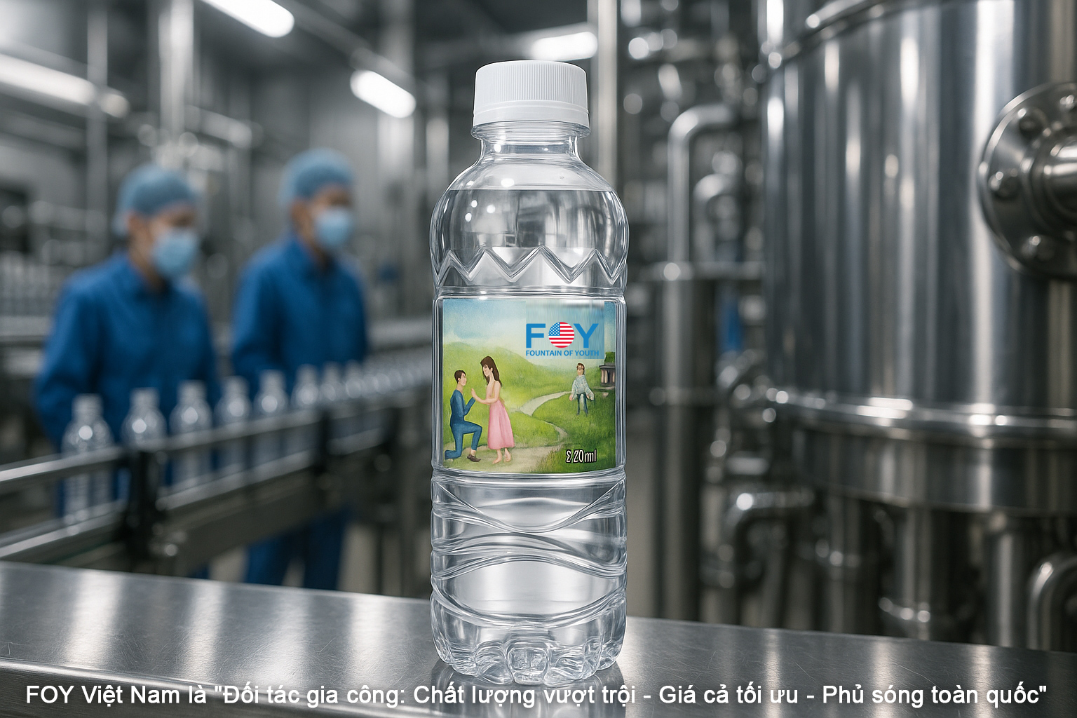 Gia công nước ion kiềm đóng chai in nhãn riêng tại An Giang