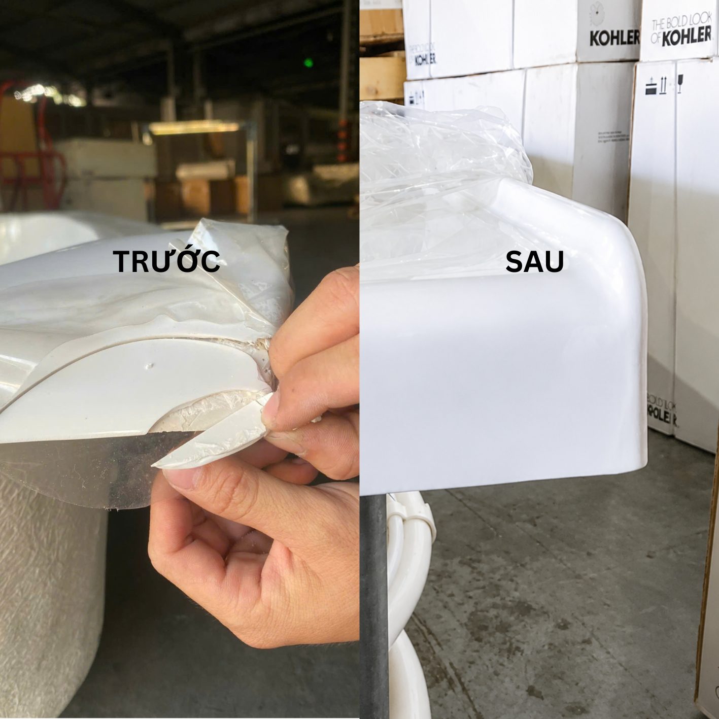 Sửa bong lớp phủ bồn tắm Kohler