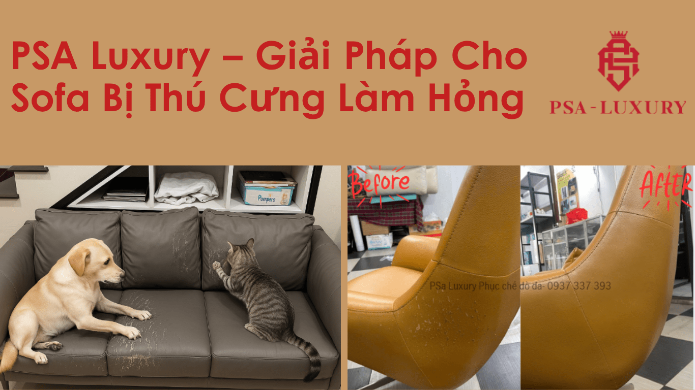 Ghế Sofa Bị Mèo, Thú Cưng Cào - Giải Pháp Phục Hồi Hiệu Quả Từ PSA Luxury