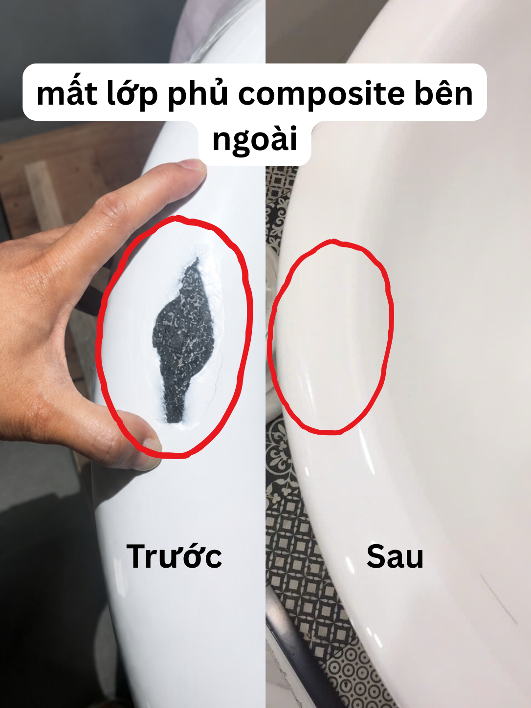 Sửa Lỗi Mất Lớp Phủ Composite Bên Ngoài Của Bồn Tắm Kohler Cao Cấp