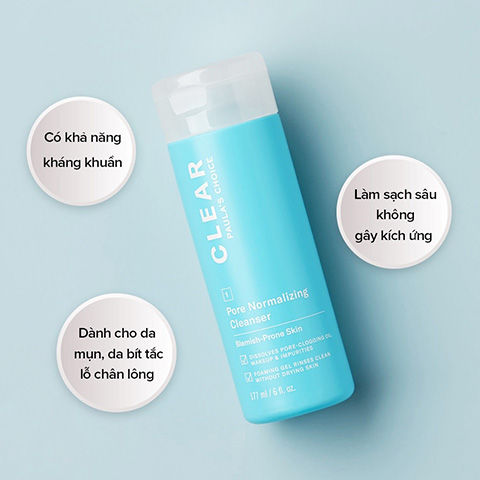 Sữa rửa mặt ngừa mụn Paula’s Choice Clear Pore Normalizing Cleanser 177ml
