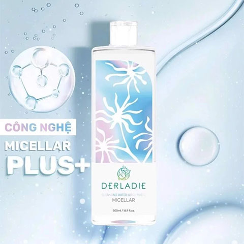 Nước tẩy trang sạch sâu Derladie Cleansing Water Witch Hazel 500ml