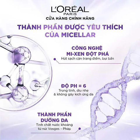 L'Oreal Paris 3in1 Micellar Water Tím