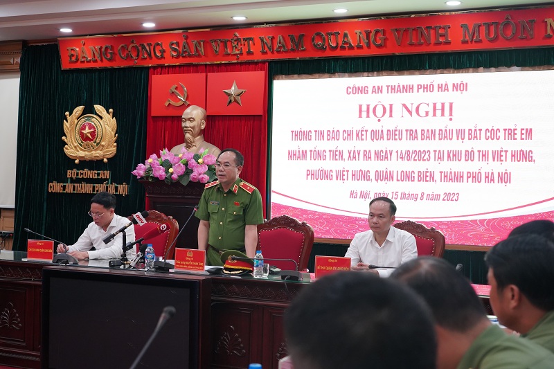 Công an Hà Nội thông tin báo chí kết quả điều tra ban đầu vụ bắt cóc trẻ em tại quận Long Biên