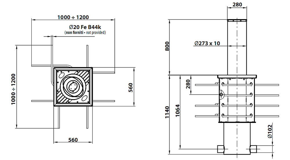 Cột chắn xe chống khủng bố XPASS B 275/800