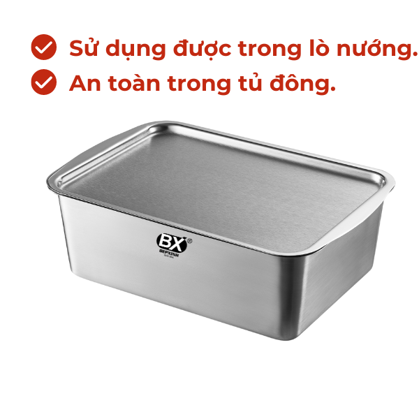HỘP ĐỰNG THỰC PHẨM INOX BẾP XINH ( TẶNG KÈM VỈ )