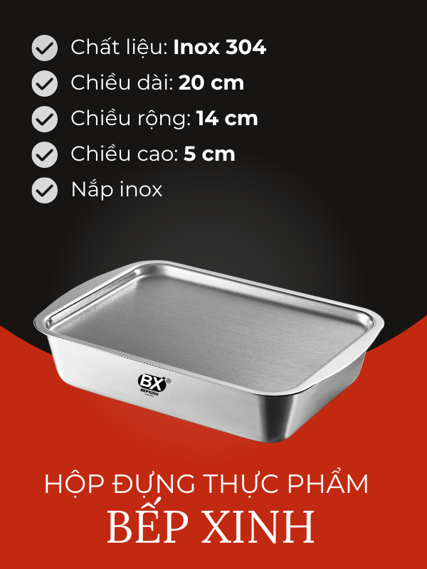 HỘP ĐỰNG THỰC PHẨM INOX BẾP XINH