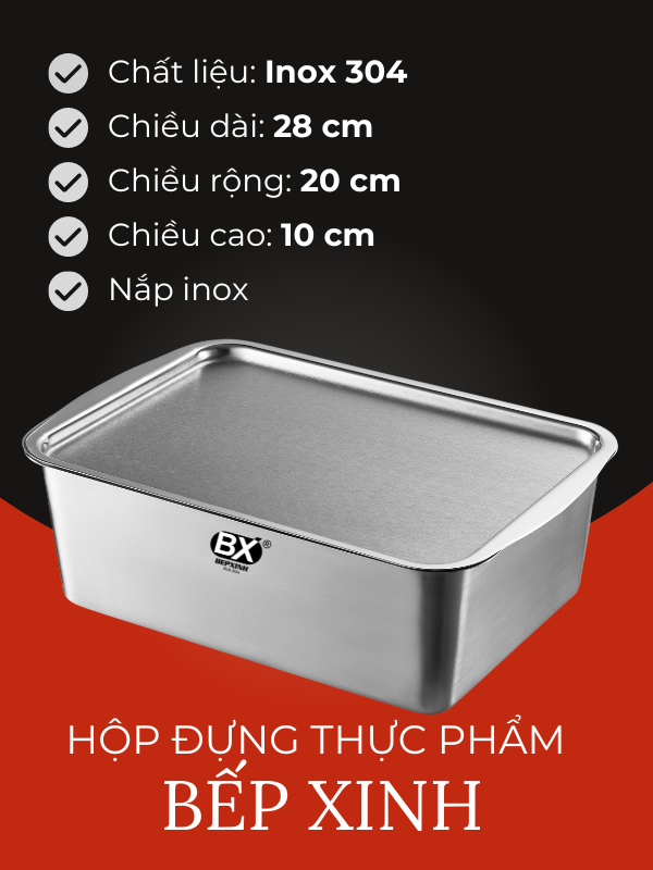 HỘP ĐỰNG THỰC PHẨM INOX BẾP XINH