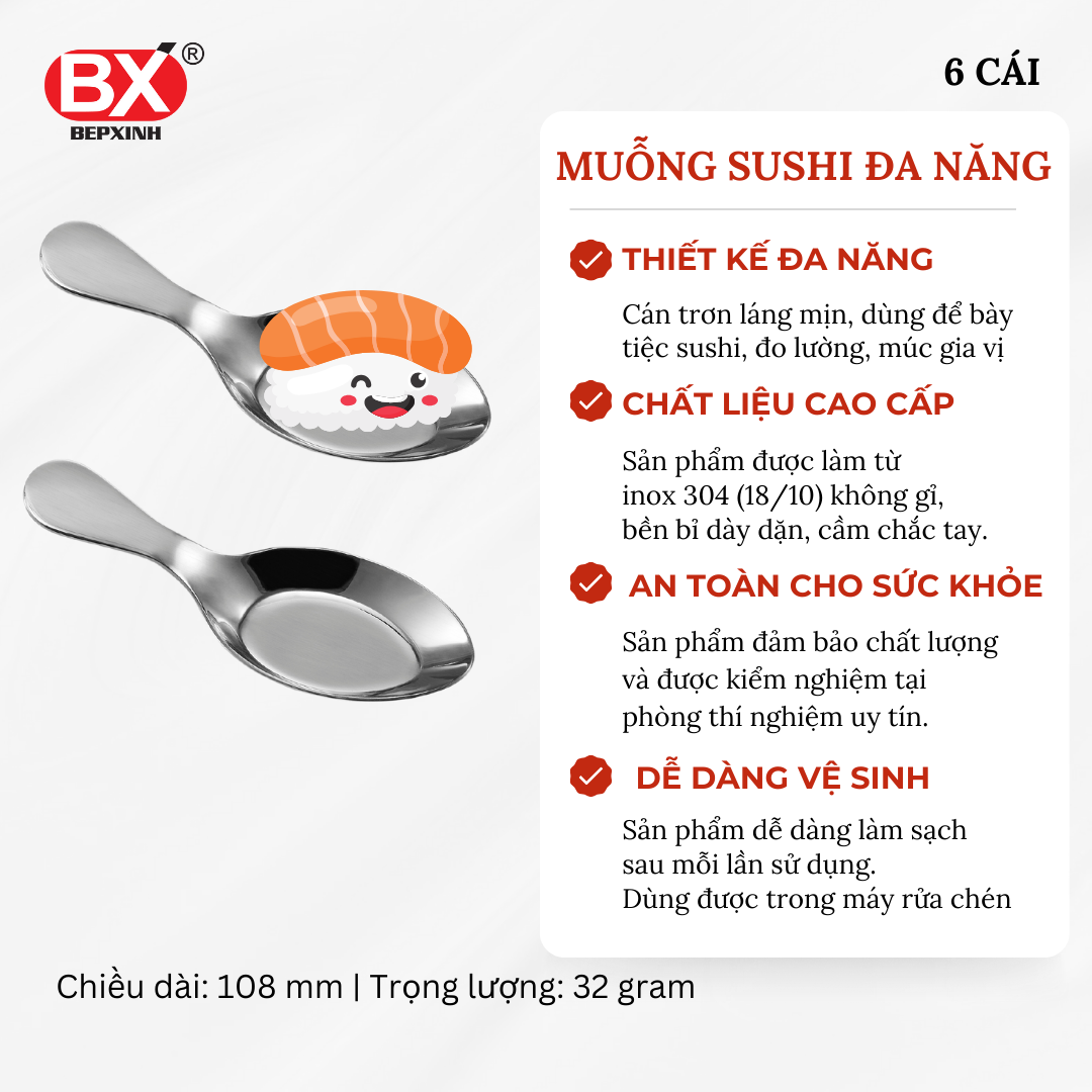 MUỖNG SUSHI LAGOM (Set 6 cái)