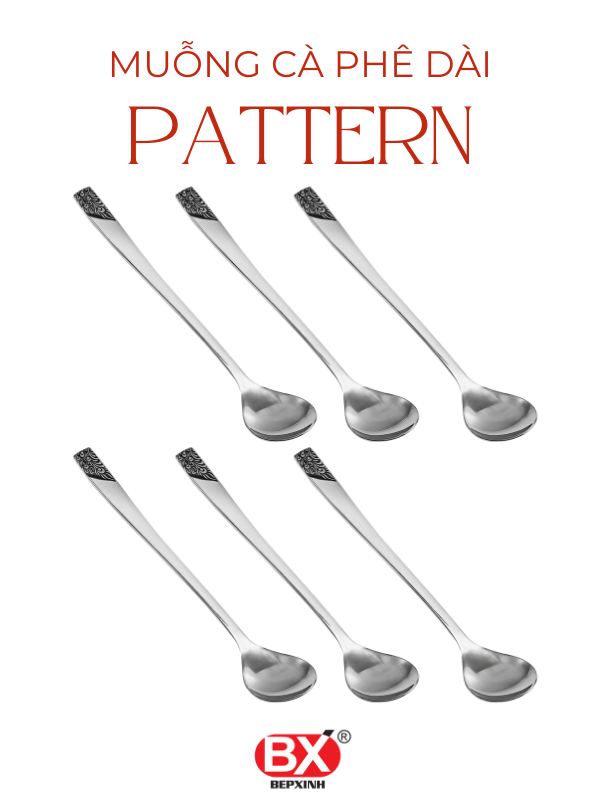 MUỖNG CÀ PHÊ DÀI PATTERN (Set 6 cái)