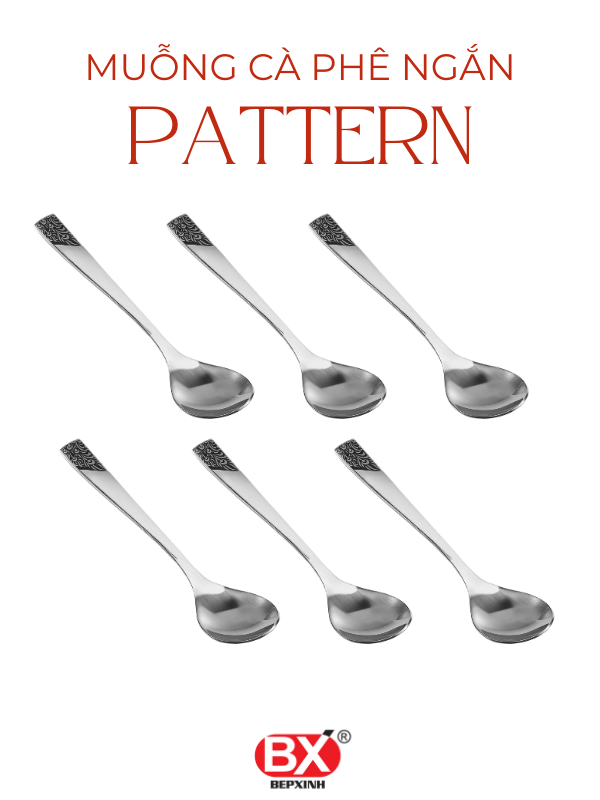 MUỖNG CÀ PHÊ NGẮN PATTERN (Set 6 cái)