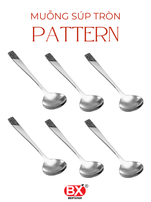 MUỖNG SÚP TRÒN PATTERN (Set 6 cái)