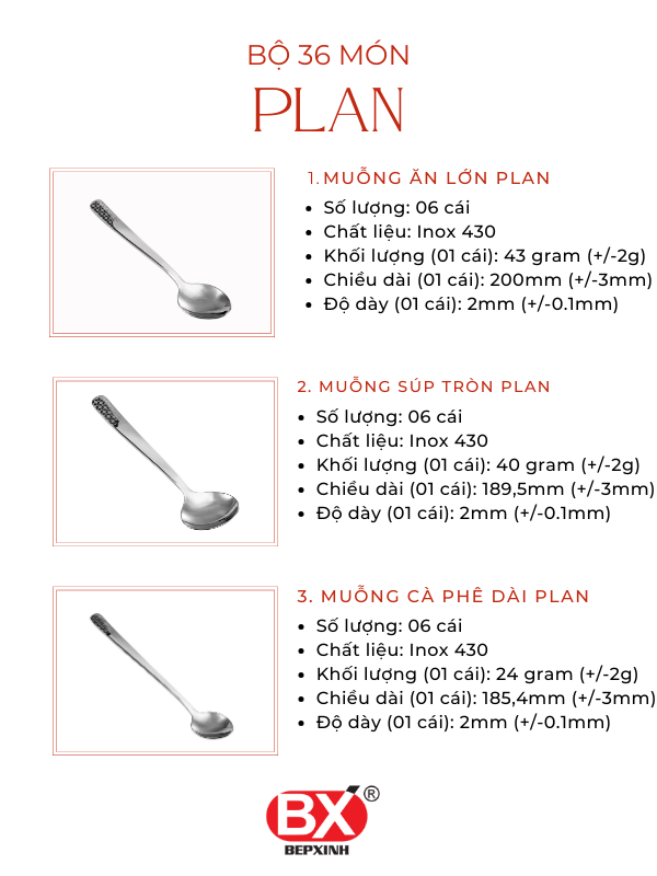 BỘ PLAN 36 MÓN (6 sản phẩm x 6 cái)