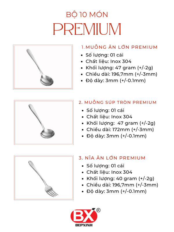 BỘ PREMIUM 10 MÓN (10 sản phẩm x 1 cái)