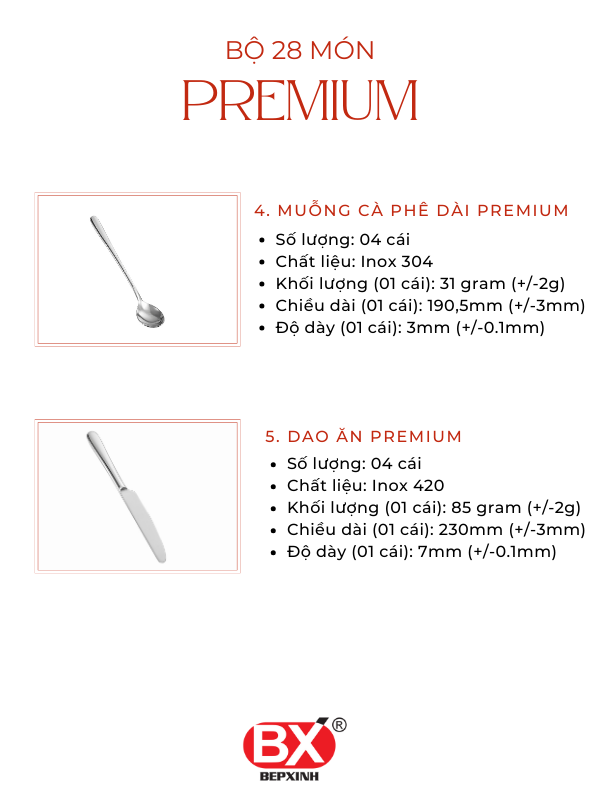 BỘ PREMIUM 28 MÓN (7 sản phẩm x 4 cái)