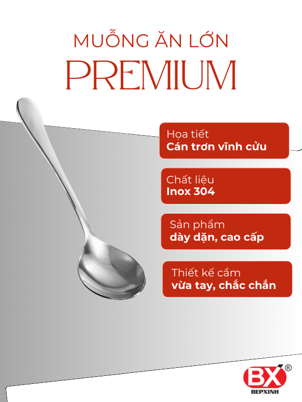 MUỖNG ĂN LỚN PREMIUM (Set 6 cái)