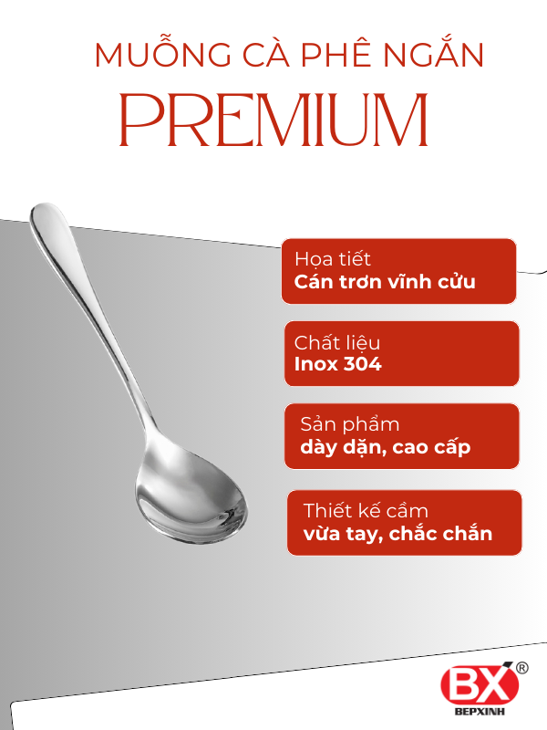 MUỖNG CÀ PHÊ NGẮN PREMIUM (Set 6 cái)