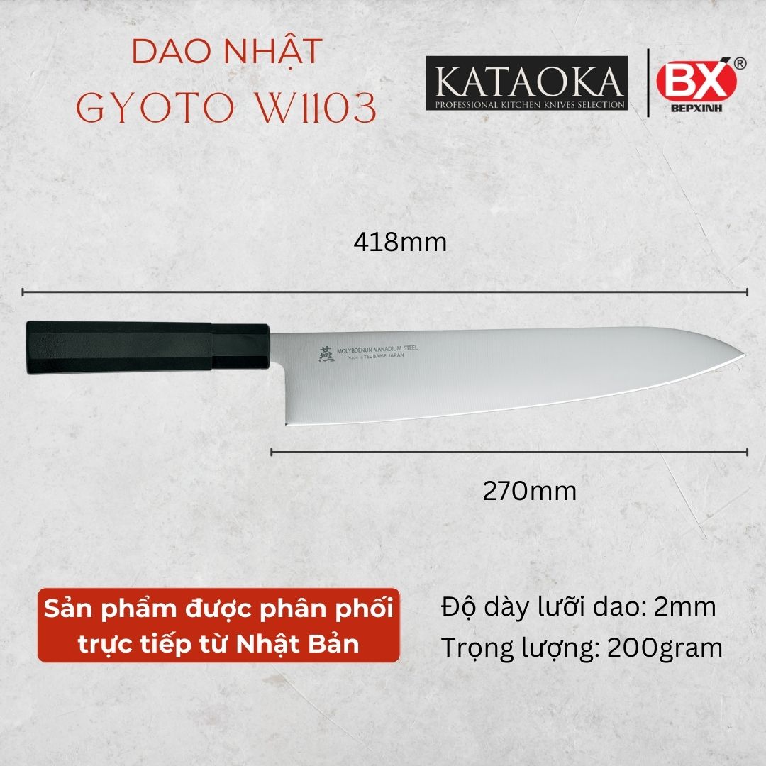 Dao Bếp Nhật Gyuto 270mm - W1103