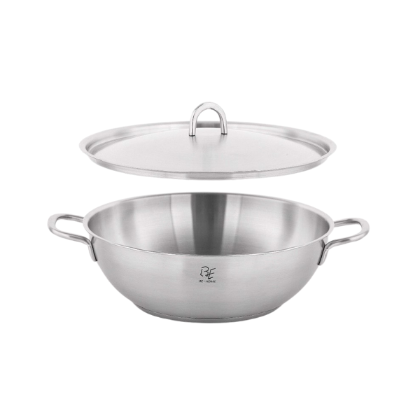 CHẢO INOX 2 QUAI BE-HOME (28x9cm)