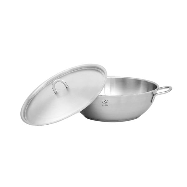 CHẢO INOX 2 QUAI BE-HOME (28x9cm)