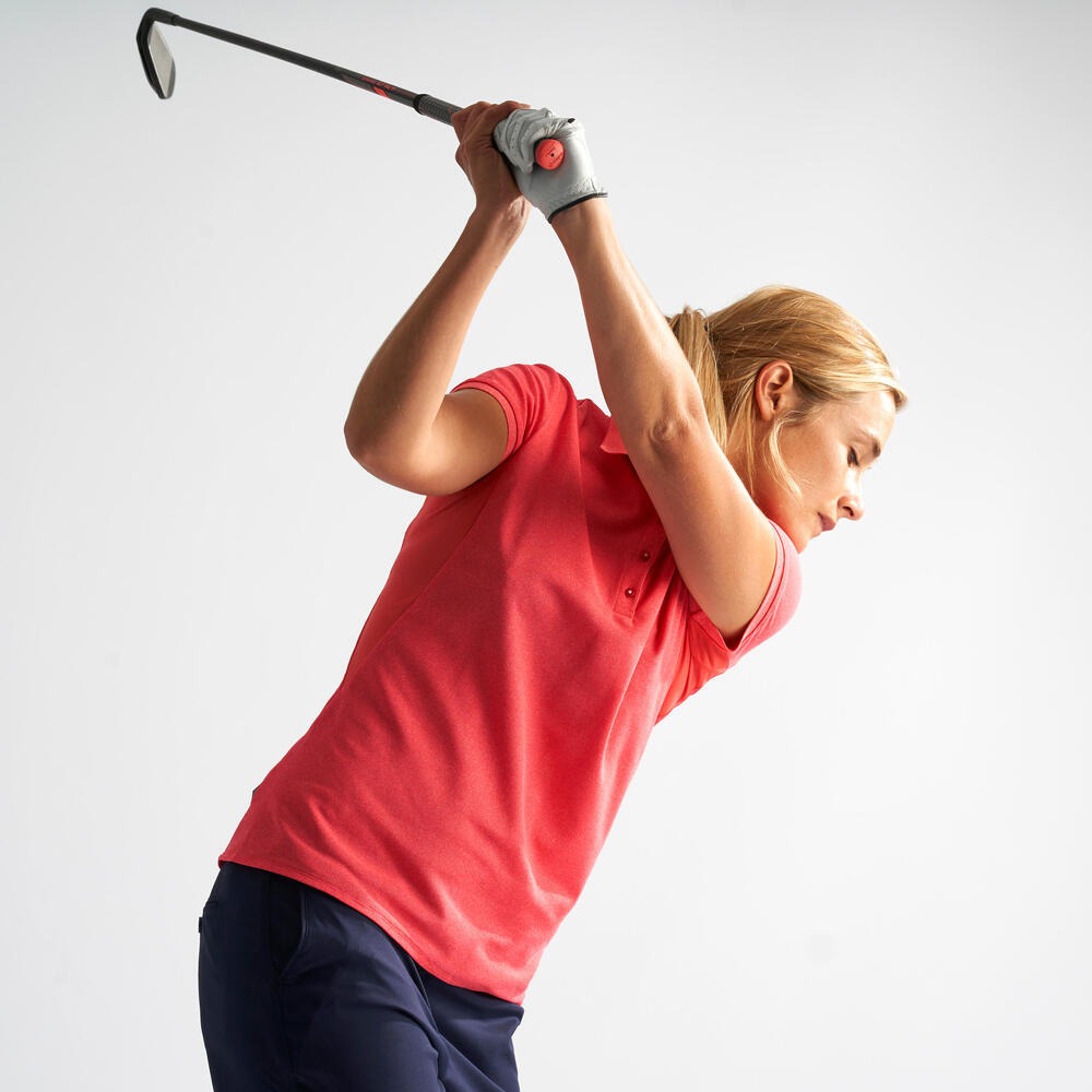 ÁO THUN POLO NGẮN TAY CHƠI GOLF TRONG THỜI TIẾT ẤM ÁP CHO NỮ MÀU HỒNG DÂU