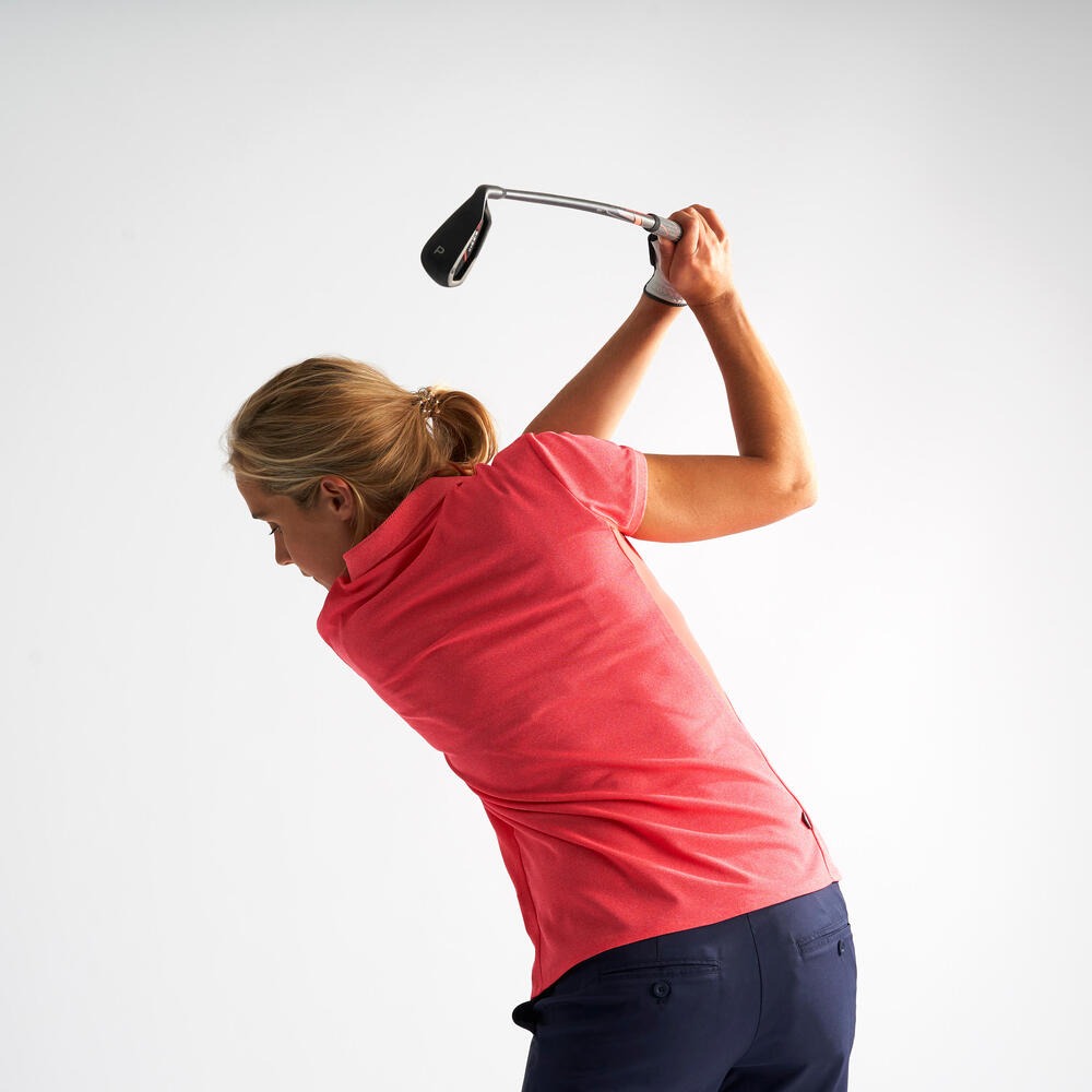 ÁO THUN POLO NGẮN TAY CHƠI GOLF TRONG THỜI TIẾT ẤM ÁP CHO NỮ MÀU HỒNG DÂU