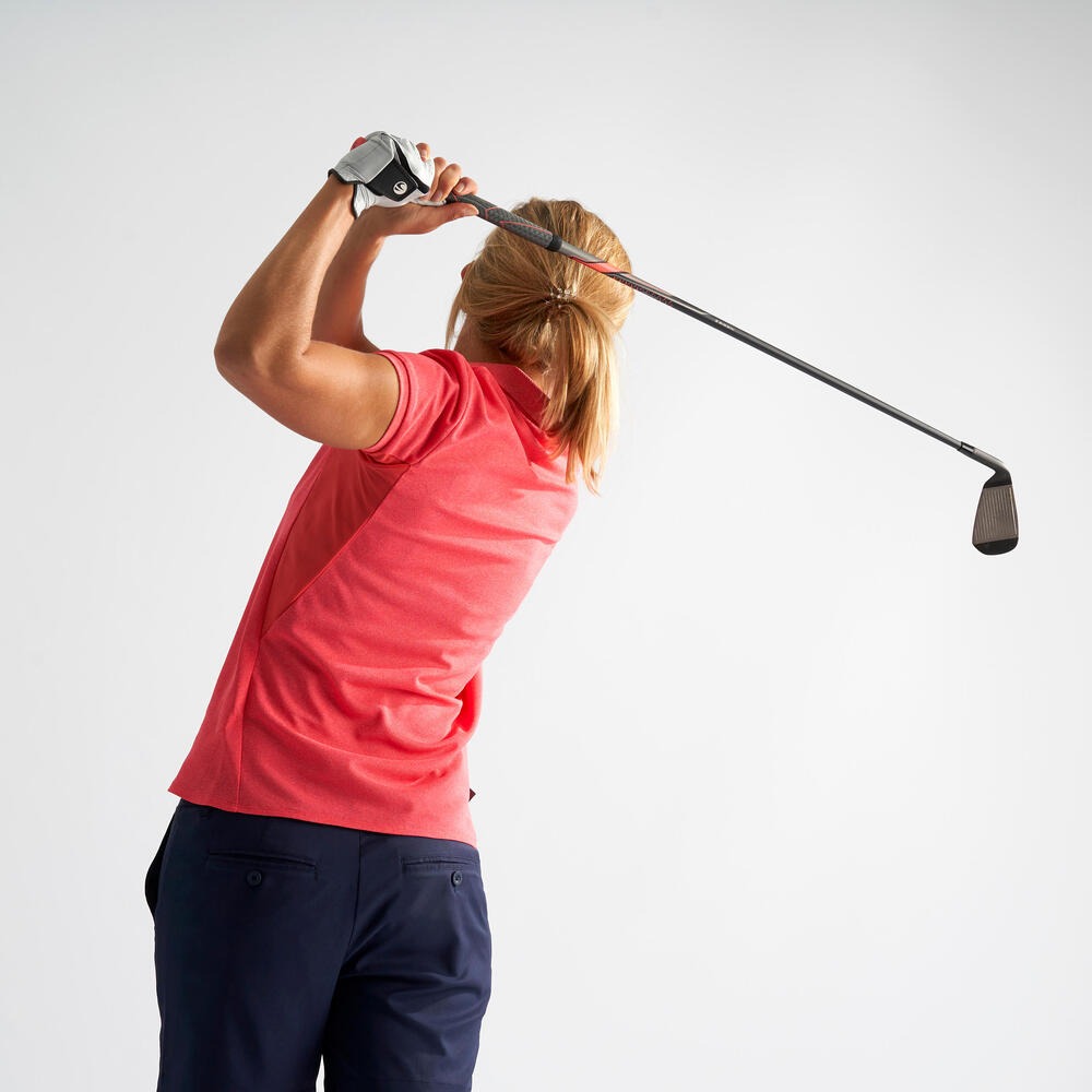 ÁO THUN POLO NGẮN TAY CHƠI GOLF TRONG THỜI TIẾT ẤM ÁP CHO NỮ MÀU HỒNG DÂU
