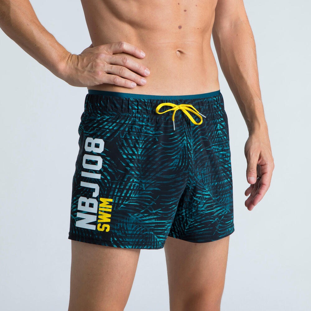 Quần short bơi 100 cho nam - Họa tiết lá cây