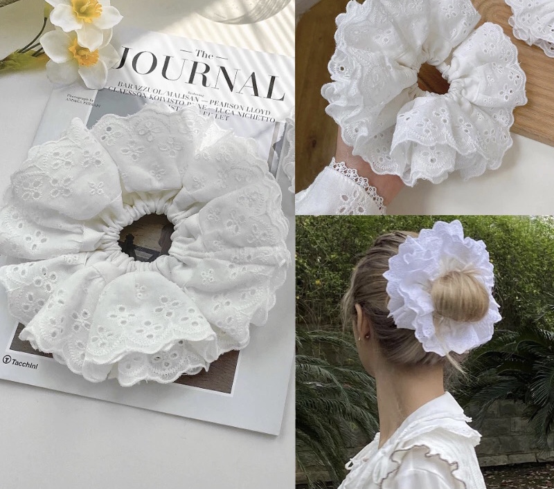 Scrunchies cột tóc phong cách Hàn Quốc