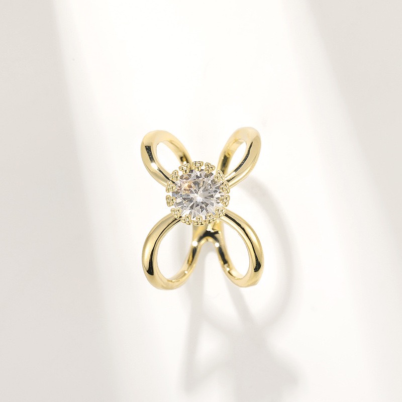 Khuy Cài Khăn KLA Luxury Gifts KLA487 Hình Tròn Màu Vàng Đính Đá Moissanite Lấp Lánh