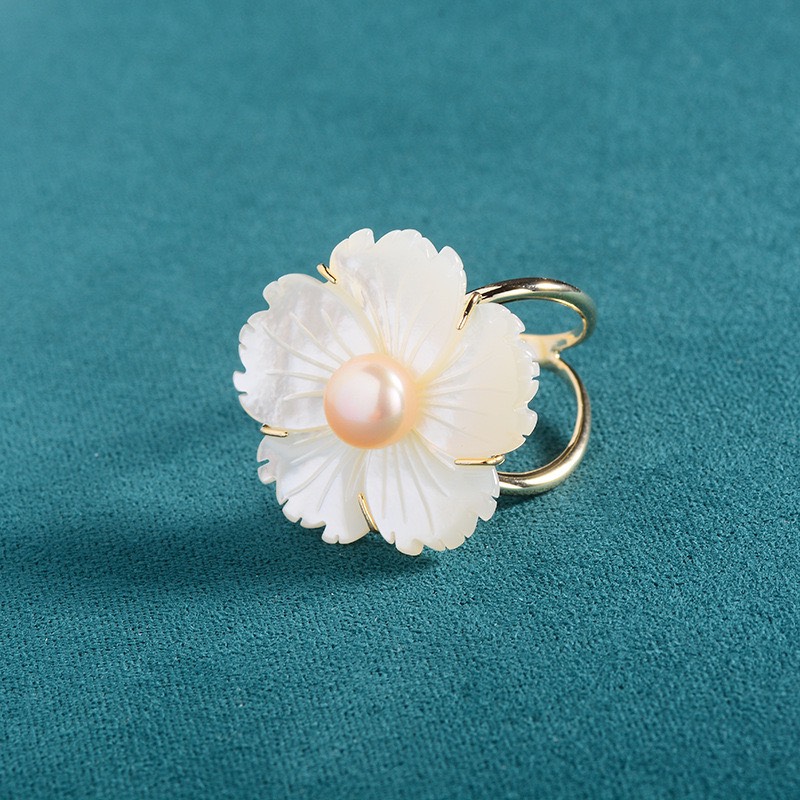 Khuy Cài Khăn KLA Luxury Gifts KLA477 Bông Hoa Đào Đính Đá Moissanite Lấp Lánh