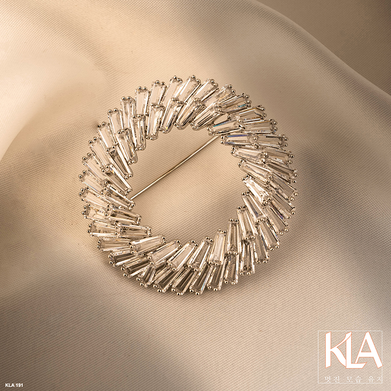 Trâm Cài Áo Cao Cấp KLA Luxury Gifts KLA191 Hình Khoen Tròn Đính Đá Moissanite Lấp Lánh