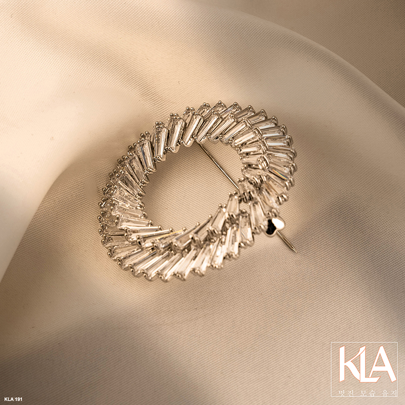 Trâm Cài Áo Cao Cấp KLA Luxury Gifts KLA191 Hình Khoen Tròn Đính Đá Moissanite Lấp Lánh