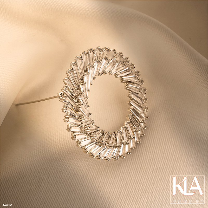 Trâm Cài Áo Cao Cấp KLA Luxury Gifts KLA191 Hình Khoen Tròn Đính Đá Moissanite Lấp Lánh
